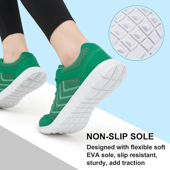 🆕Women's Breathable Mesh Sneakers Green Lightweight Comfortable Walking Tennis - Picture 2 of 5
